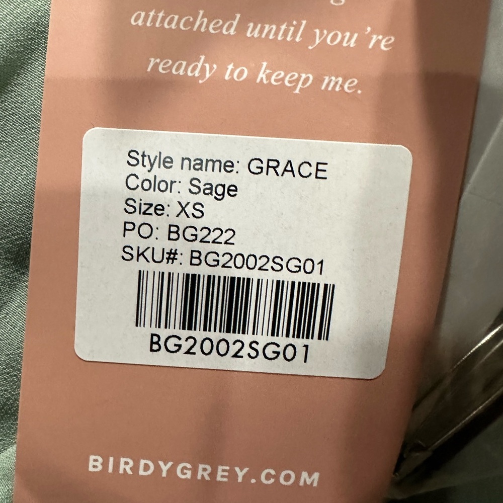 Birdy Grey GRACE CONVERTIBLE DRESS CHIFFON SAGE XS NWT NEW Bridesmaid No Slit - Picture 6 of 6